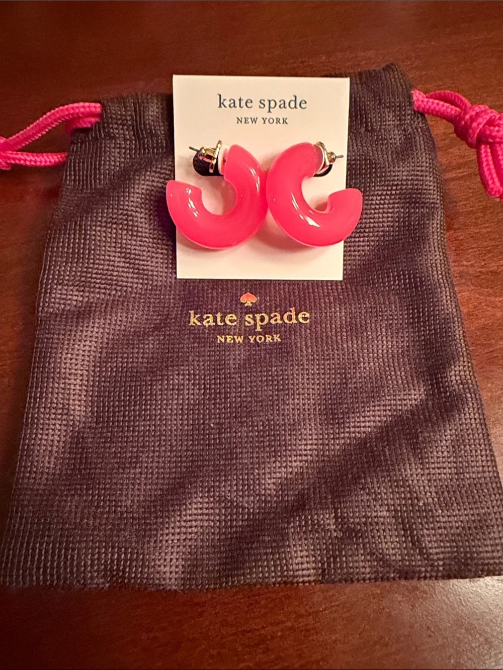 kate spade bright pink resin hoop earrings for kids